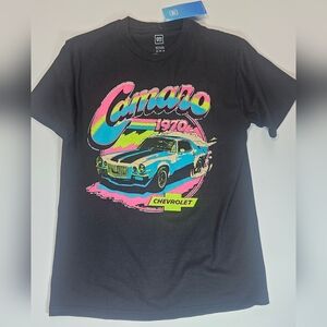 Chevy Camaro T-shirt Mens Medium Black Multicolor 1970 Retro Inspired Graphic‎